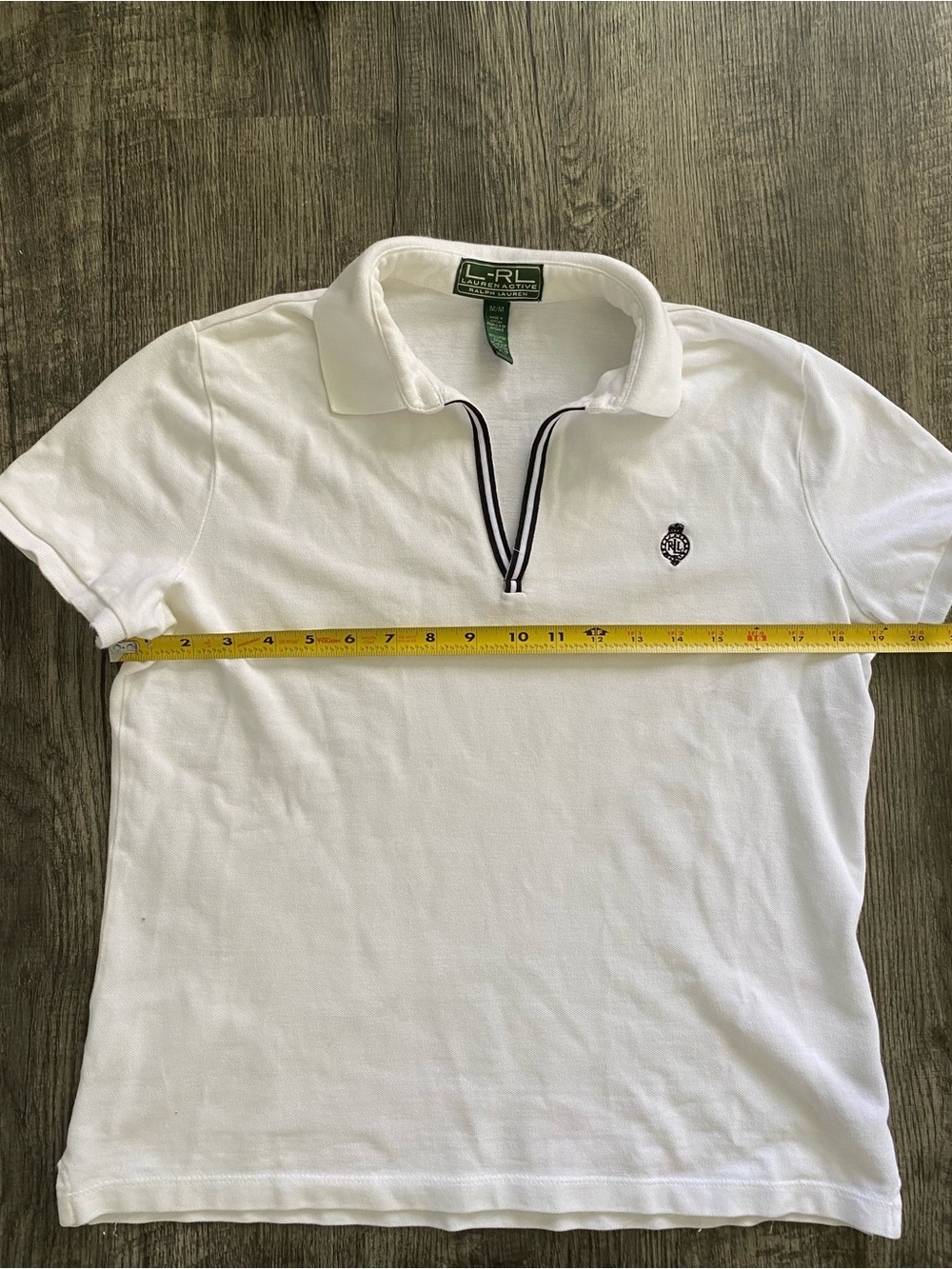 L-RL Lauren Active Ralph Lauren White Polo Shirt Crest Logo Medium NWOT